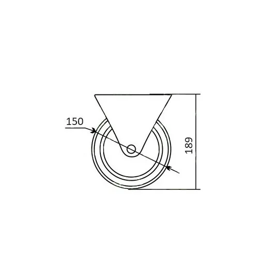 Görgő gumis egyenes 150mm 150mm