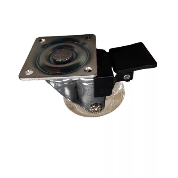 Gumis görgő BH talpas fékes átlátszó 50mm