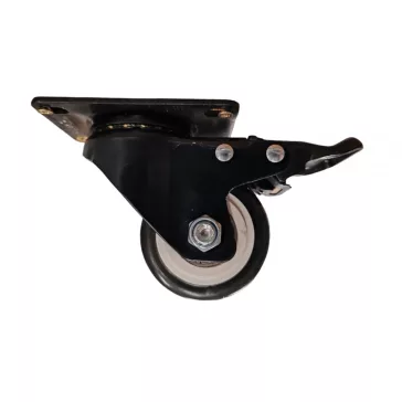 Gumis görgő talpas fékes 63mm fekete