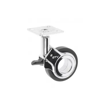 Gumis görgő talpas GIRA 60mm fékes Króm-fekete 60mm