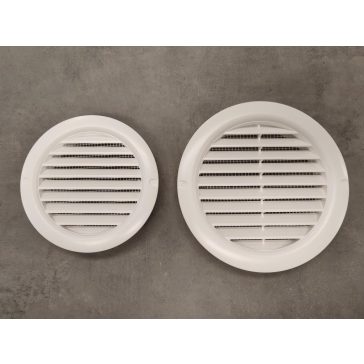 Szellőzőrács szúnyoghálós fehér 100mm