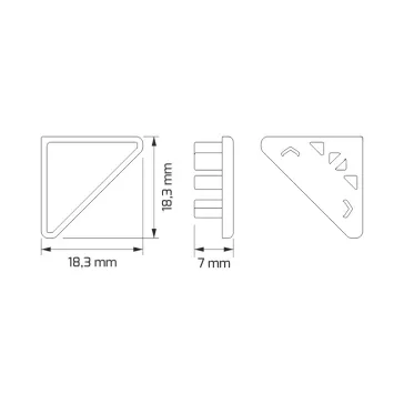Led profil Corner Line végzáró