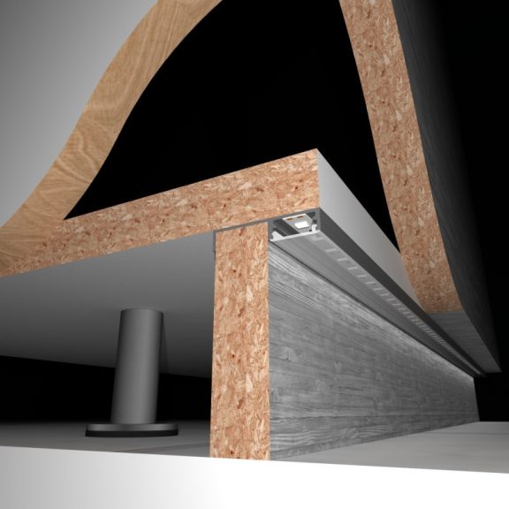 Led profil Floorline opál takaróval alu 2m