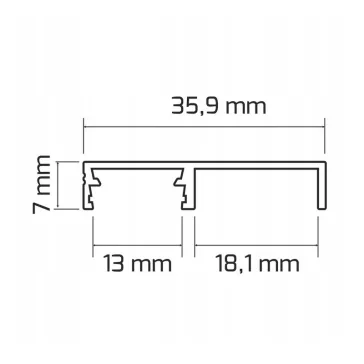 Led profil Floorline opál takaróval alu 2m