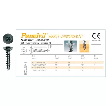 Csavar Mustad fa-forg. PZ fekete 35X16mm