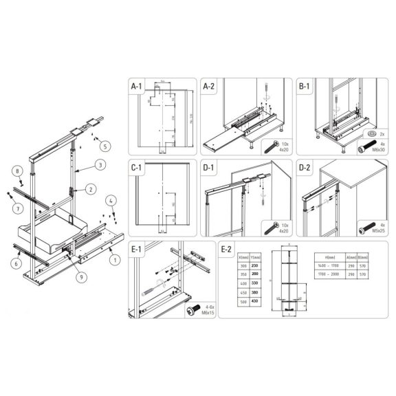 Konyhai kamra Starax Unique 1400-1700mm fékes fehér 300mm