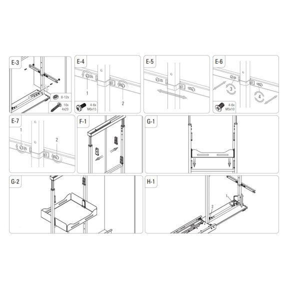 Konyhai kamra Starax Unique 1400-1700mm fékes fehér 300mm