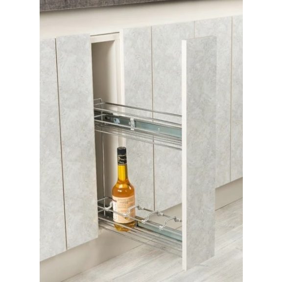 Konyhai kihúzható univerzális fékes kosár "R" króm 150mm