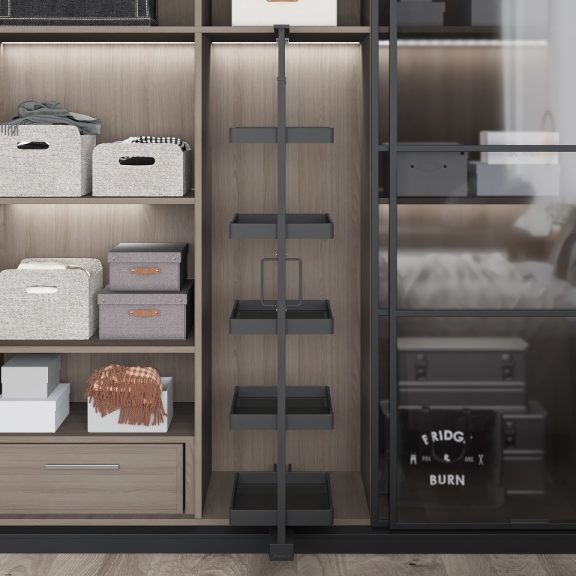 Kihúzható gardrób polcrendszer R antracit 1600-1800mm