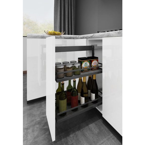 Konyhai kihúzható fékes oldalkeret C balos antracit 300mm