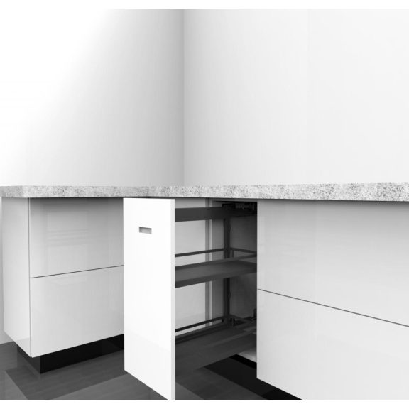 Konyhai kihúzható fékes oldalkeret C balos antracit 300mm