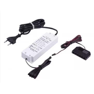   Transzformátor LED lámpához DLight 12V + 6 beépített mini AMP + 2m kábel 33W