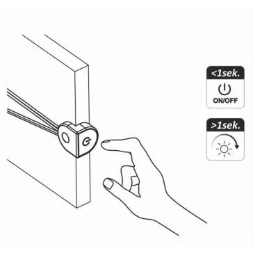   LED kapcsoló/fényerő szabályozó élre szerelhető ezüst