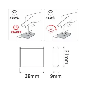 LED kapcsoló/fényerő szabályozó fém házas ezüst