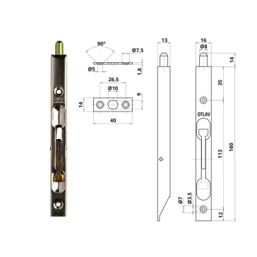 Tolózár Biztonsági 160mm nikkel Otlav