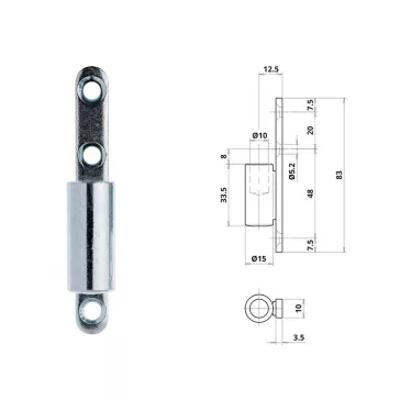 Otlav pánt Statikus lemezes LÁNY horg. 15mm