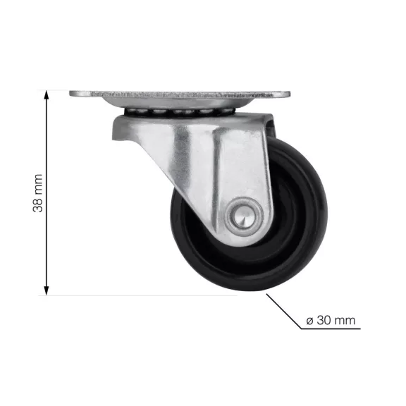 Készülékkerék puha padlóhoz átmérő 30 mm teherbírás 20 kg