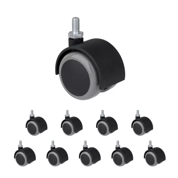 Bútorkerék M8-as csappal 50 mm átmérőjű 50 kg teherbírású