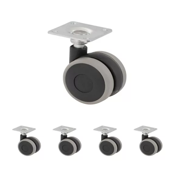 Bútorkerék fekete-szürke talppal 40 mm átmérőjű