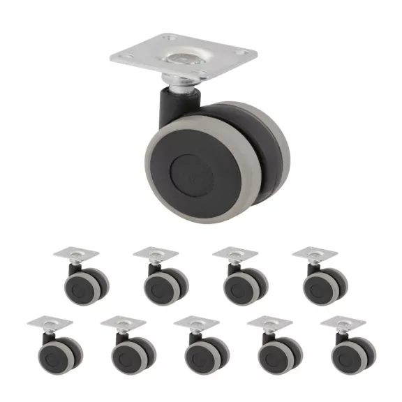 Bútorkerék fekete-szürke talppal 40 mm átmérőjű