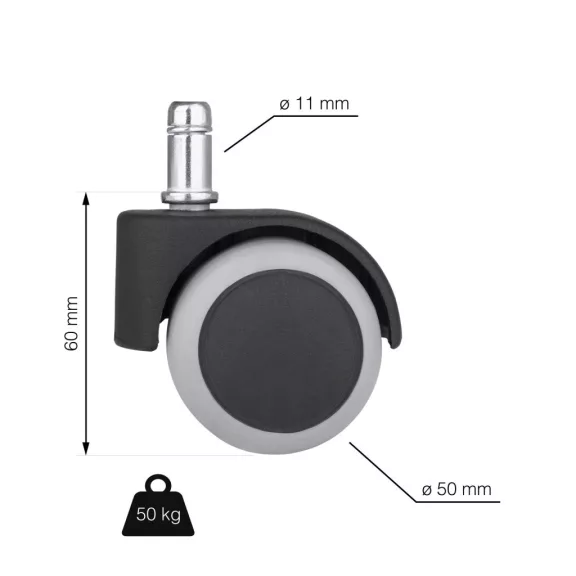 Székgörgő 50 mm átmérőjű STOP/GO kemény padlóra