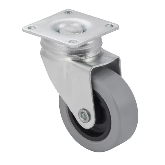 Szürke készülékkerék forgó tányérral kemény padlóhoz átmérő 50 mm