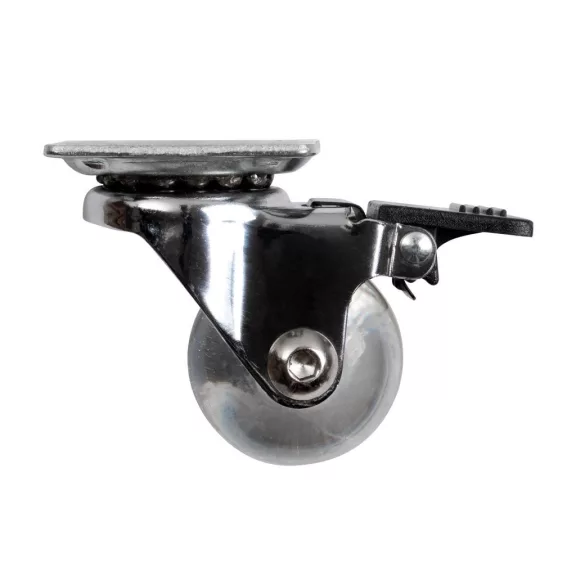 Forgószerkezet kereke fékkel átmérő 35 mm teherbírás 30 kg átlátszó