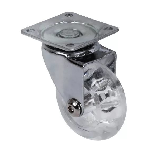 Forgószerkezet kereke átmérő 50 mm teherbírás 40 kg átlátszó