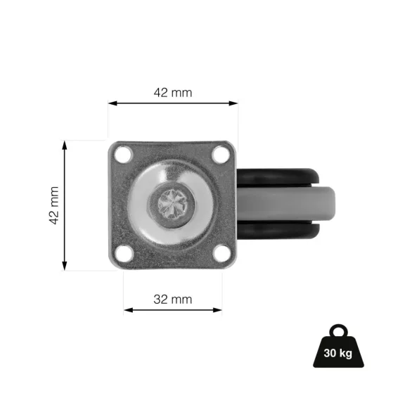 Bútorgörgő 60 mm átmérőjű forgó talppal teherbírás 30 kg