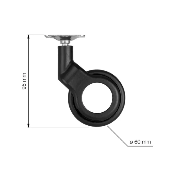 Design bútorgörgő 60 mm átmérőjű forgó talppal teherbírás 30 kg