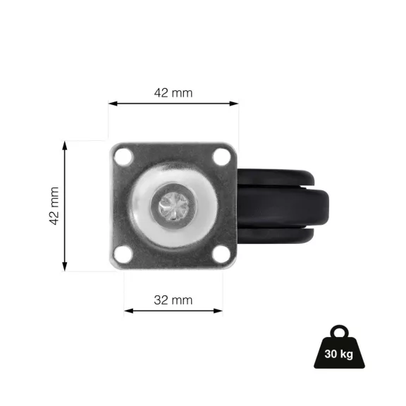 Design bútorgörgő 60 mm átmérőjű forgó talppal teherbírás 30 kg