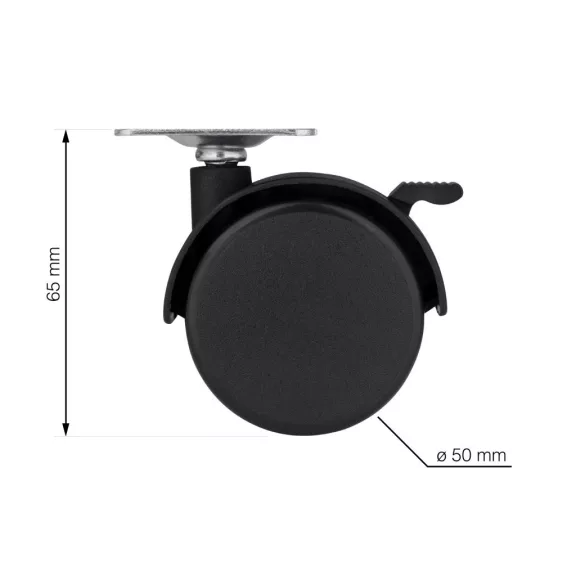 Bútorkerék fékkel átmérő 50 mm teherbírás 45 kg