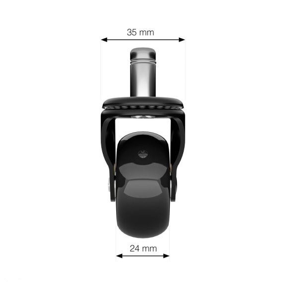 Irodai görgő átmérő 50 mm csapátmérő 11 mm fekete teherbírás 50 kg 5 db.