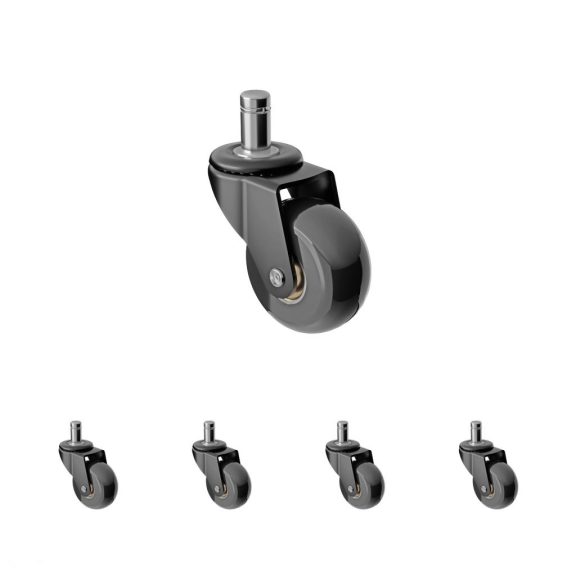 Irodai görgő átmérő 50 mm csapátmérő 11 mm fekete teherbírás 50 kg 5 db.