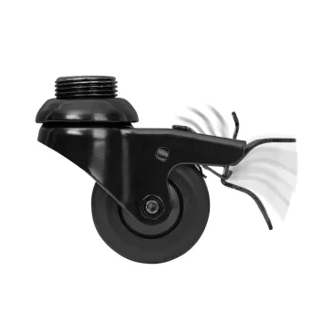   Walteco Kemény padlóra való görgő, 50 mm átmérőjű, forgó, 3/4" menettel, RT-59, fékkel, teherbírás 5