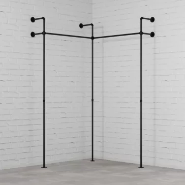   Walteco DARIO II CORNER - Rusticline gardróbszekrény szett, falra szerelhető, 1110x1110x2300mm