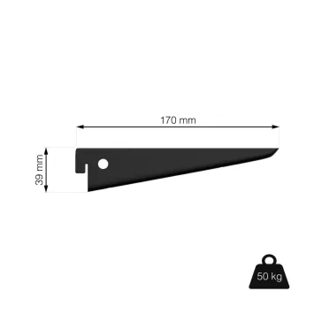 170 mm-es U-gerenda, matt fekete