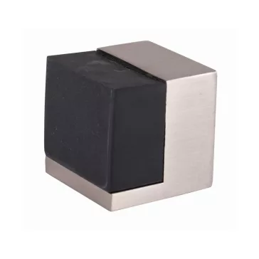 Ajtóütköző 40x40mm csavarozható szatén nikkel