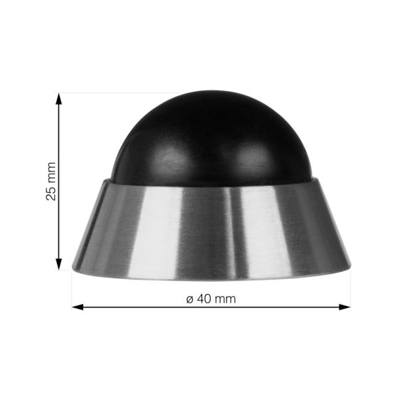 Ajtóütköző átmérője 40x25mm csavarozható szálcsiszolt rozsdamentes acél