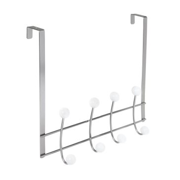   Ajtóakasztó 4 horoggal 40 mm-es felfüggesztés matt nikkel