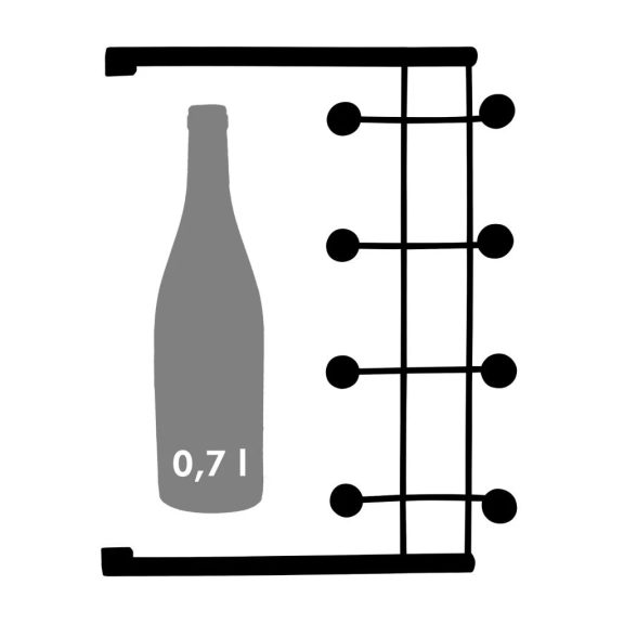 Ajtóakasztó 4 horoggal 40 mm-es felfüggesztés matt nikkel