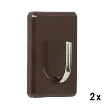 Öntapadós akasztó QF8 műanyag barna 2 db.
