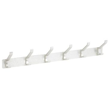   Ruhatartó fogas 6 akasztóval 465 mm alumínium szálcsiszolt szatén nikkel