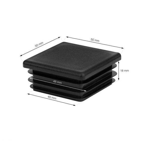 Dugó 50x50 mm műanyag fekete