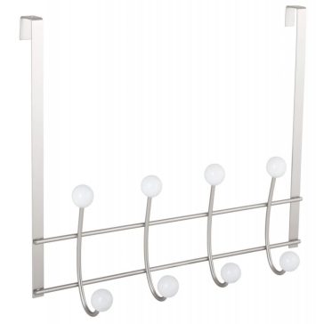   Ajtóakasztó 4 kampóval 20 mm-es felfüggesztés matt nikkel