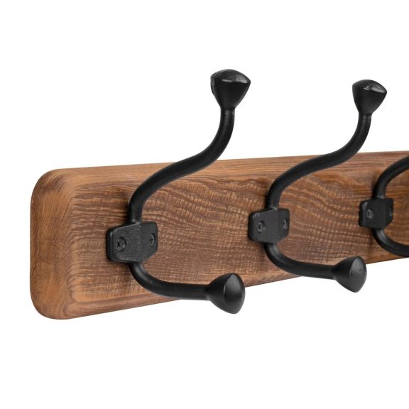 Ruhatartó 730x160 mm 4 akasztóval újrahasznosított fenyő FSC