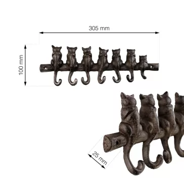 Ruhatartó állvány 305x100mm 7 akasztóval öntöttvas