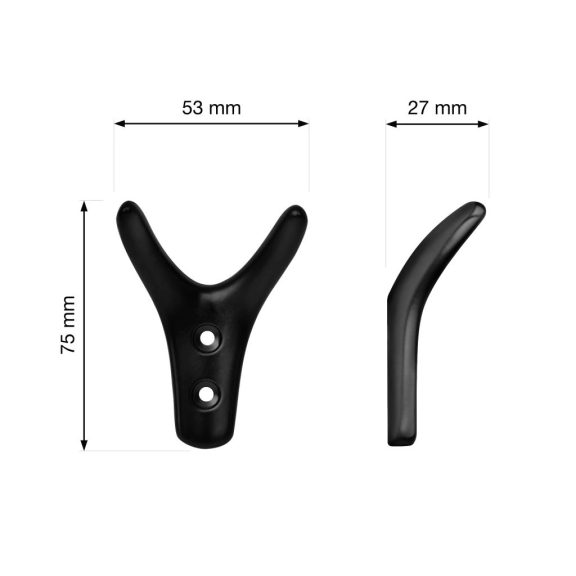 Stellar dupla akasztó matt fekete