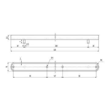 Fióksínek 320x16x875 mm műanyag fehér 1 pár (készlet)