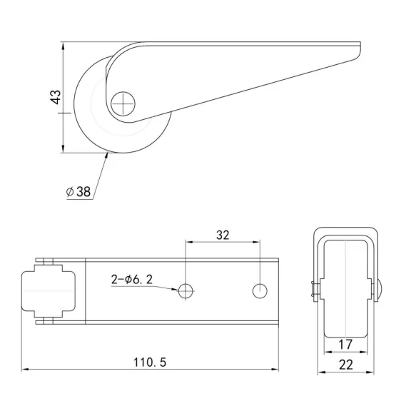 Kemény padlóhoz való készülékkerék átmérő 38 mm teherbírás 35 kg